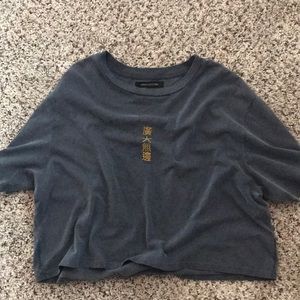 Urban Outfitters cropped grey graphic tee